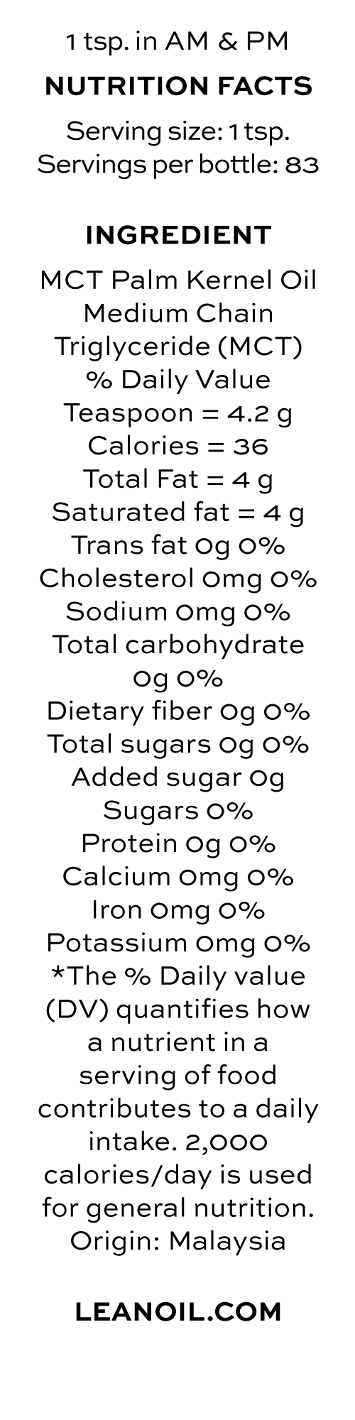 Lean Oil™ MCT Palm Kernel Oil
